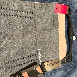 Bebe Black and Gray High-Waisted Shorts